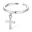 Sterling Silver Cross Open Toe Ring for Women Adjustable 1