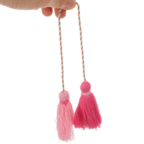 Mini Tassels Craft Decor Pink Rose Red Green 2 Pcs 2