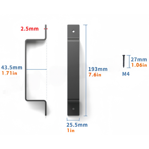 Barn Door Handles Carbon Steel 2 Set 1
