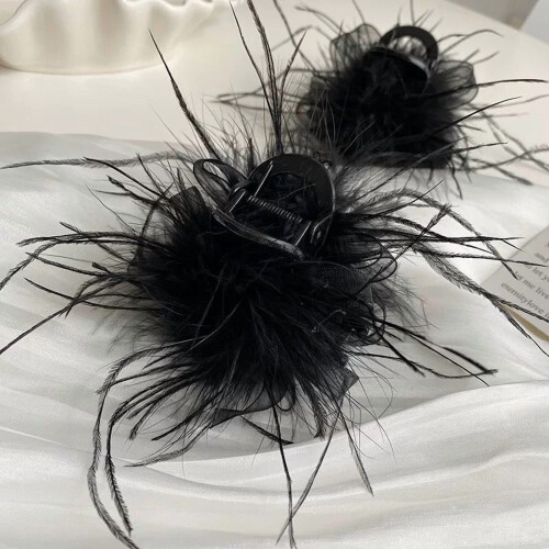 Elegant Hair Clip Set Mesh Feather Shark Clip 1