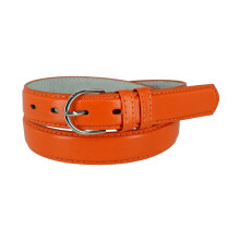 CTM Women's Leather Dress Belt 28.5 mm Silver Buckle