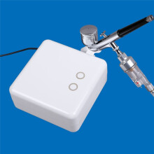-Airbrush-Pumpe, Airbrush-Set für Nagel-Make- und Tattoos, Sprühlackierwerkzeug für Modelle, Kuchen, Autos, Weiß, EU-Stecker