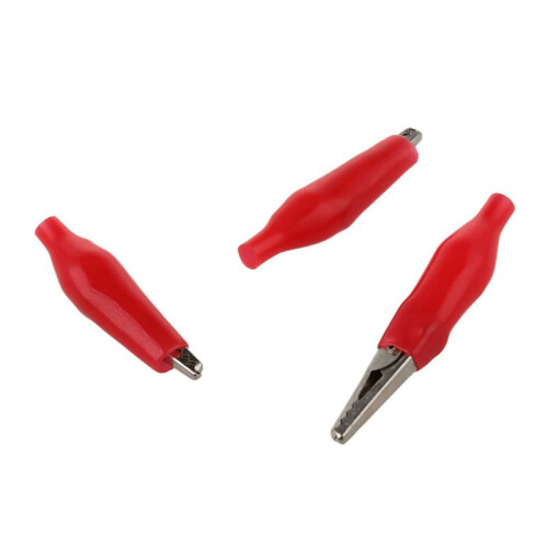 60 Pcs Black Red Soft Plastic Coated Testing Probe Alligator Test Clip 2