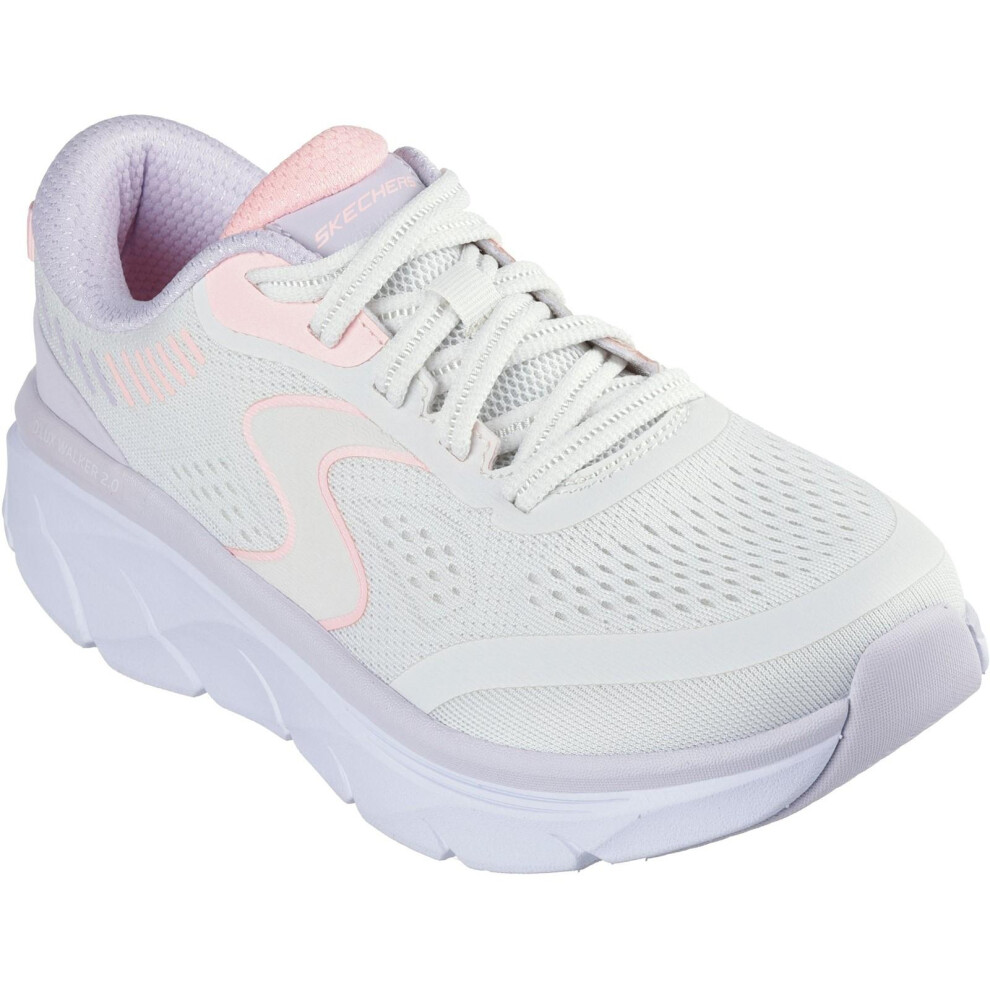 Skechers (8 Uk, Off White/Pink) Womens/Ladies D'lux Walker 2.0 Active Pace Trainers
