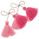 Mini Tassels Craft Decor Pink Rose Red Green 2 Pcs 4