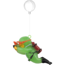 Floating Fish Tank Decorations Light Green Diver Design