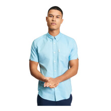(S, Blue) Ben Sherman Mens Signature Oxford Short-Sleeved Shirt