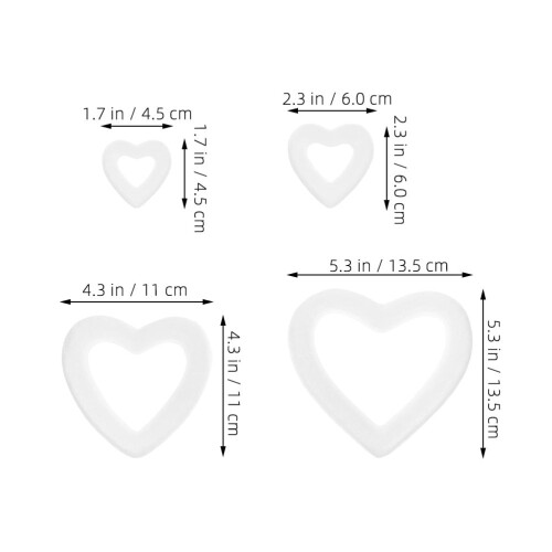 White Foam Heart Wreath Form Lightweight 20-Pack 1