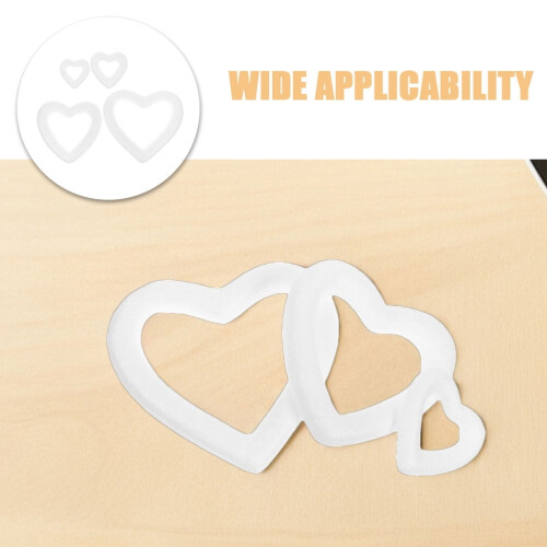 White Foam Heart Wreath Form Lightweight 20-Pack 2