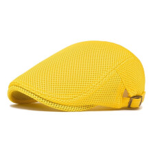 Men's Breathable Mesh Sun Hat Adjustable Duckbill Flat Cap