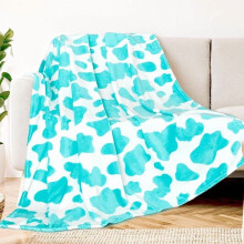 Hot Pink Cow Print Flannel Fleece Throw Blanket 60x80 Inch
