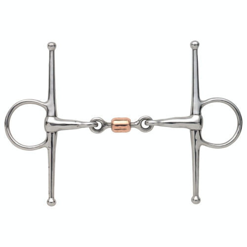(5.5in, Silver) Shires Copper Peanut Horse Full Cheek Snaffle Bit