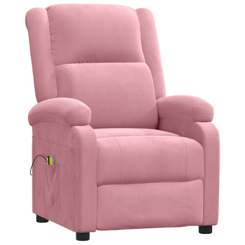 VidaXL vidaXL Massagesessel Elektrisch Rosa Samt 2