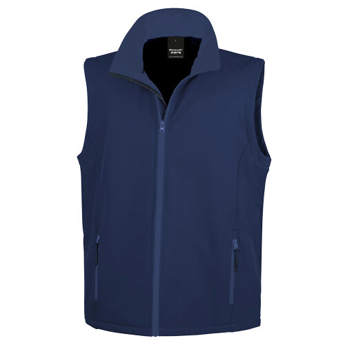 Result (L, Navy) Result Mens Printable Softshell Body Warmer