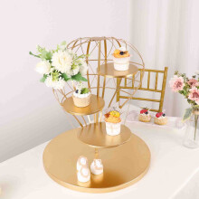 19 Inch Gold 4-Tier Metal Cupcake Display Stand