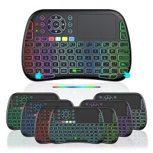 Voice Keyboard with Touchpad, IR Learning, Backlight, 2.4G & BT5.0 Wireless Remote for PC Android