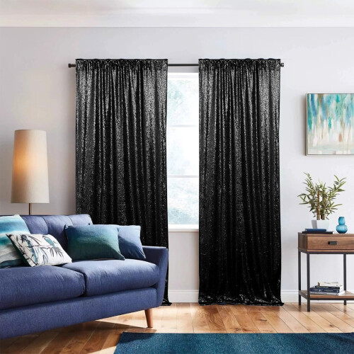 Gold sequin backdrop curtain large size