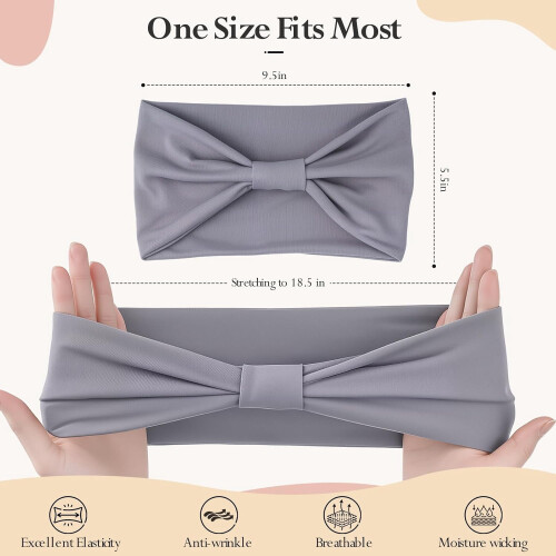 Women's Wide Non-Slip Elastic Headbands 6-Pack 1