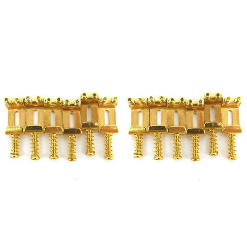 12 Code de ChaîNe de Traction de Pont à Rouleaux Selle de Guitare éLectrique Or