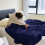 Flannel Blanket Coral Fluff Border Dark Grey 3