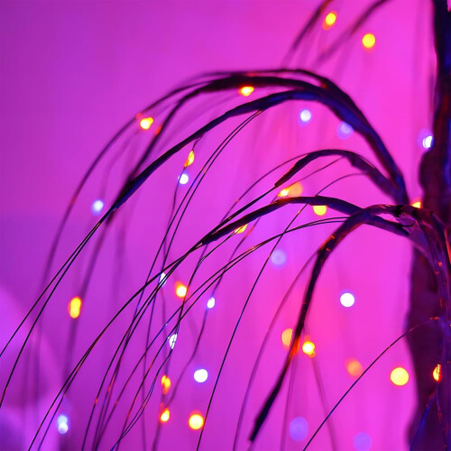 Halloween Tree Lights Purple Orange 23.6 Inch Spooky 1