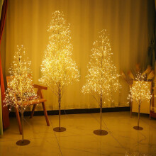 Lighted Gold Artificial Christmas Tree with LED Lights
