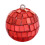 Round Disco Ball Christmas Ornament Red 1