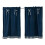Navy Blue Checkered Bowknot Tier Curtains with Rod Pocket 6
