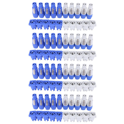 40Er Set PowerCON Typ A NAC3FCA + NAC3MPA-1 Chassis Plug Panel Adapter 1