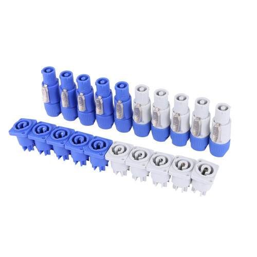 40Er Set PowerCON Typ A NAC3FCA + NAC3MPA-1 Chassis Plug Panel Adapter 2