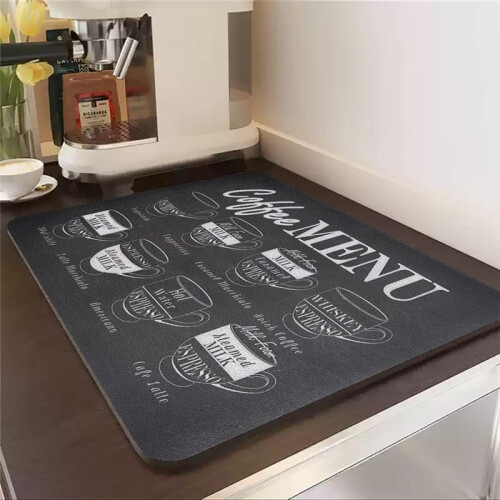 2-Pack Diskmatta, Superabsorberande Diskmatta, för Köksbänk, Passar Under Espressomaskin (Bokstävertryck) 2