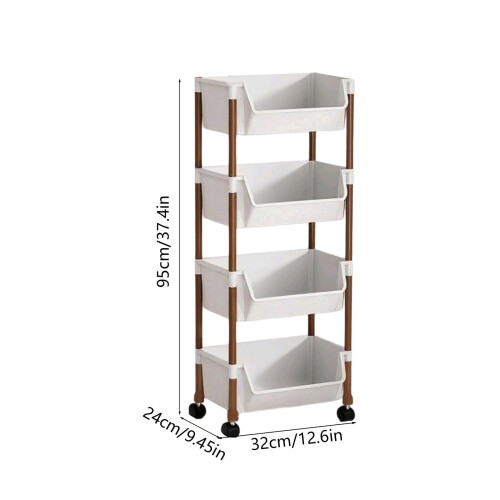 Caddy Storage Rack with Rollers Mobile Layered Cart 2