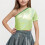 Girls One-Shoulder Short-Sleeve Sequin Crop Top 2