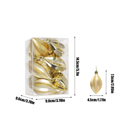 Christmas Tree Ornaments Gold Starpeach-Shaped Plastic 2
