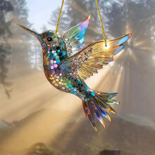 Hummingbird Stained Glass Ornament Christmas Decoration 1