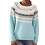 Women's Knitted Pullover Sweater Geometric Print Loose Fit 1