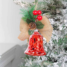 Christmas Bell Glass Pendant Transparent Crystal Chime 1