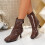 Women's Shiny Patent Leather Ankle Boots Coffee High Heel 5