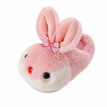 Girls Slippers Cartoon Design Warm Soft Sole Bowknot Rabbit