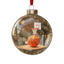 Crystal Glass Sports Ball Ornament 8 cm
