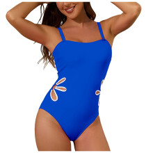 Women's One-Piece Swimsuit Deep V Neck Crisscross Back
