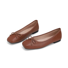 Women's Bow Ballet Flats Square Toe Slip-On 1 Pair