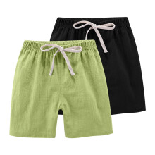 Kids Cotton Linen Shorts Beige 2-Pack 8-9 Years