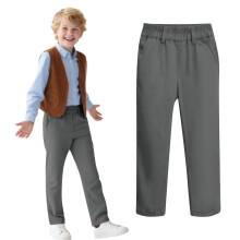 Boys School Uniform Pants Stretch Cotton Chino Navy Khaki