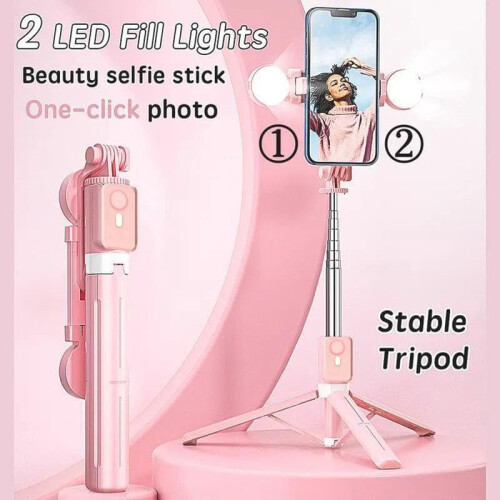 67in Selfie Stick Tripod with Light and Remote for iPhone and Android 1