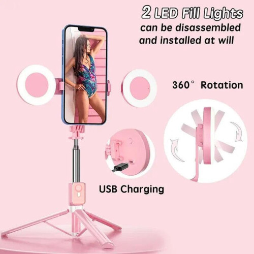 67in Selfie Stick Tripod with Light and Remote for iPhone and Android 2