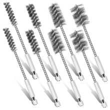 8Pcs Stainless Steel Wire Brush, Bore Brush Set, Enduring Cleaning Wire Brush with Hex Shank, Rust for Electric Drill