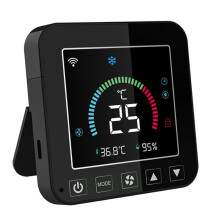Termostato de Aire Acondicionado WiFi Tuya con Control de Temperatura y Humedad por Infrarrojos, Pantalla Táctil LCD para Home y Alexa.