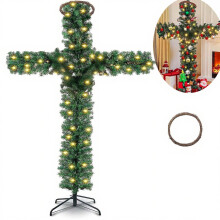 Foldable Pre-Lit LED Christmas Tree Outdoor Staked Warm