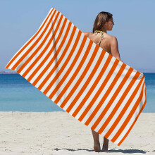 Beach Towel Oversized 40x80in Quick-Dry Striped